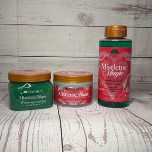 Tree Hut Mistletoe Magic Set Sugar Scrub Body Butter Foaming Gel Wash 3pc Bundle